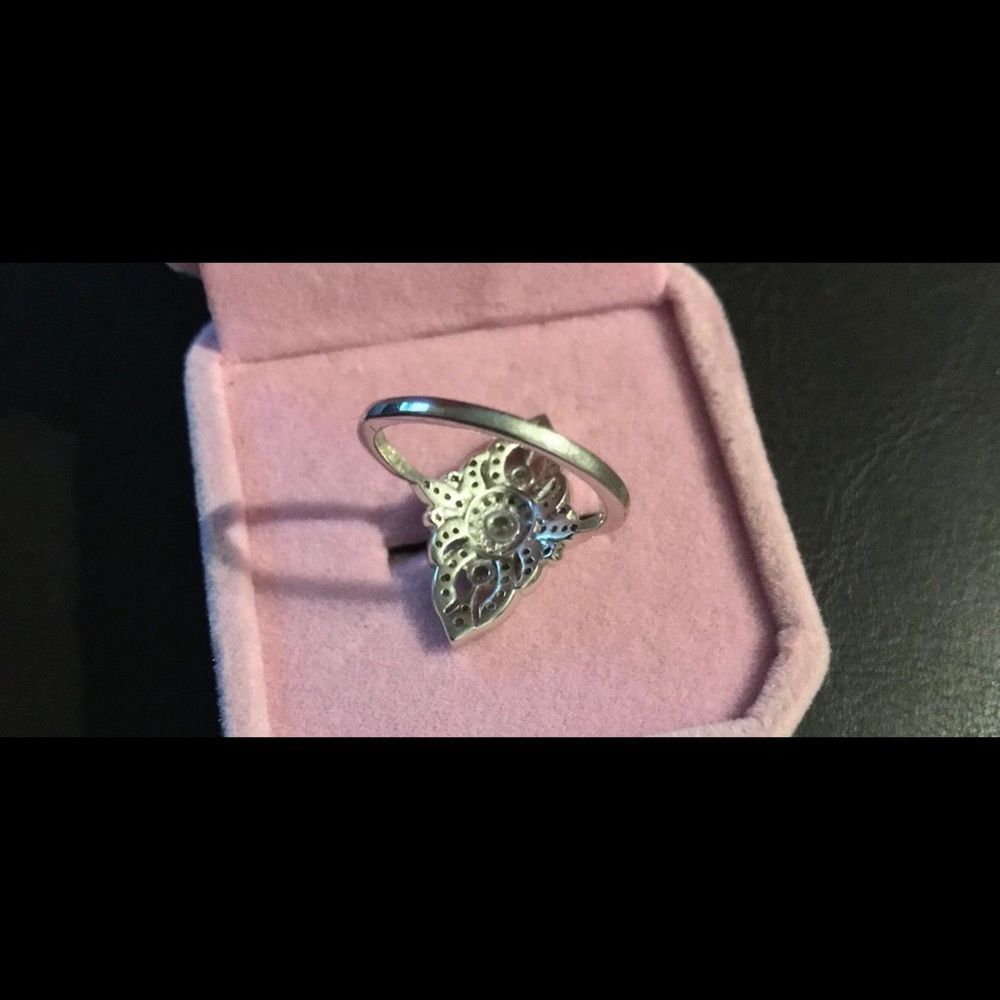 Sz9 1/2 Carat Genuine Diamond Vintage Style Openwork Filigree Ring - Picture 5 of 6